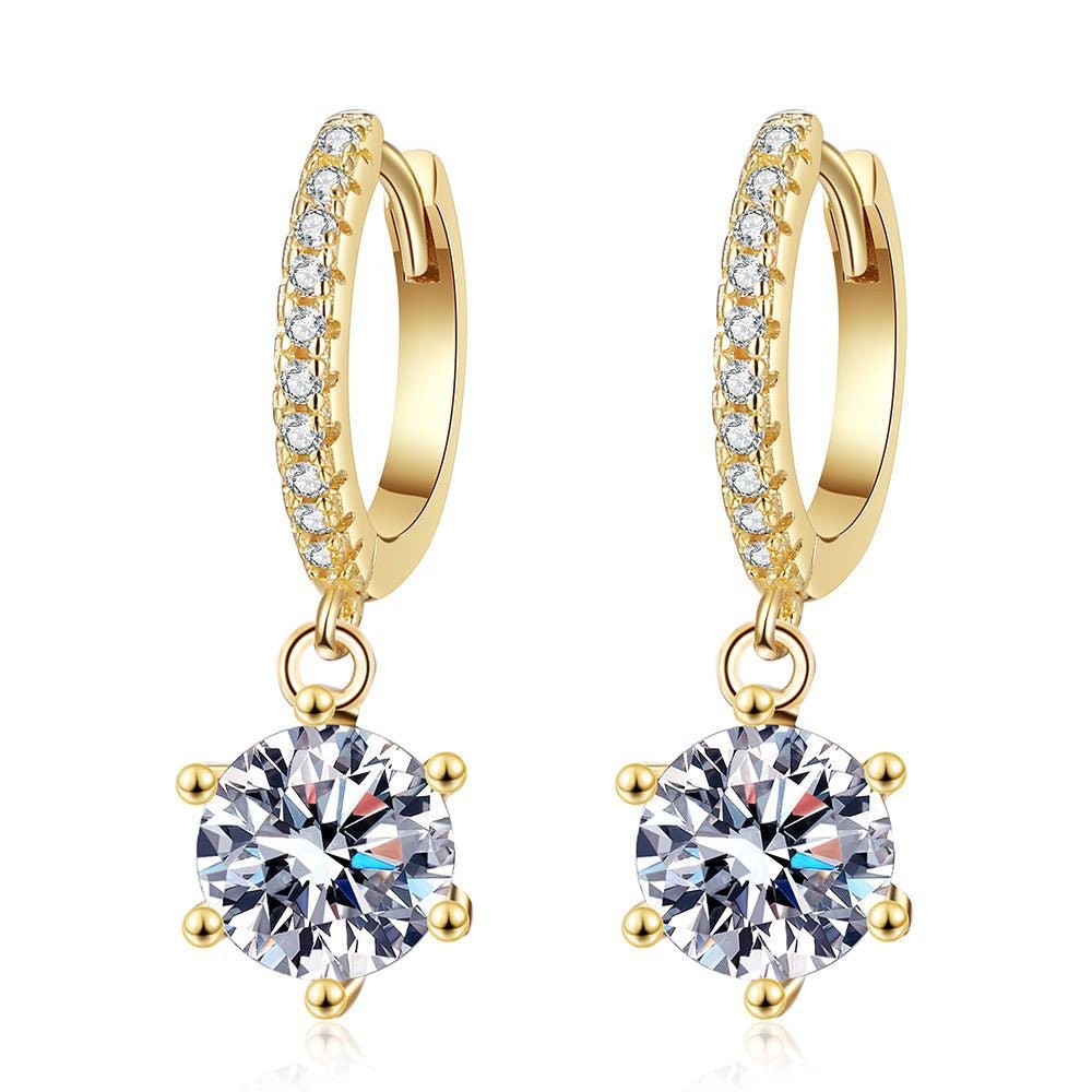 Pangama Jewelry Pangama Golden Solstice Moissanite Drop Earrings
