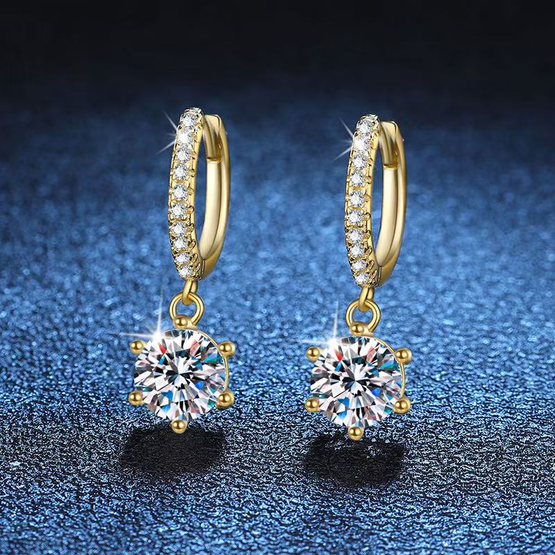 Pangama Jewelry Pangama Golden Solstice Moissanite Drop Earrings