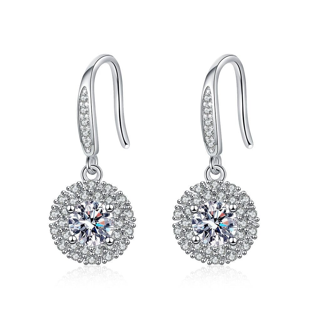 Pangama Jewelry Pangama Halo Drop Moissanite Earrings