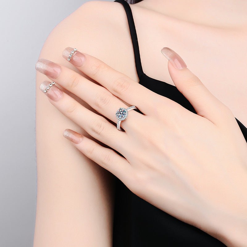 Pangama Jewelry Pangama Halo Radiance Moissanite Ring