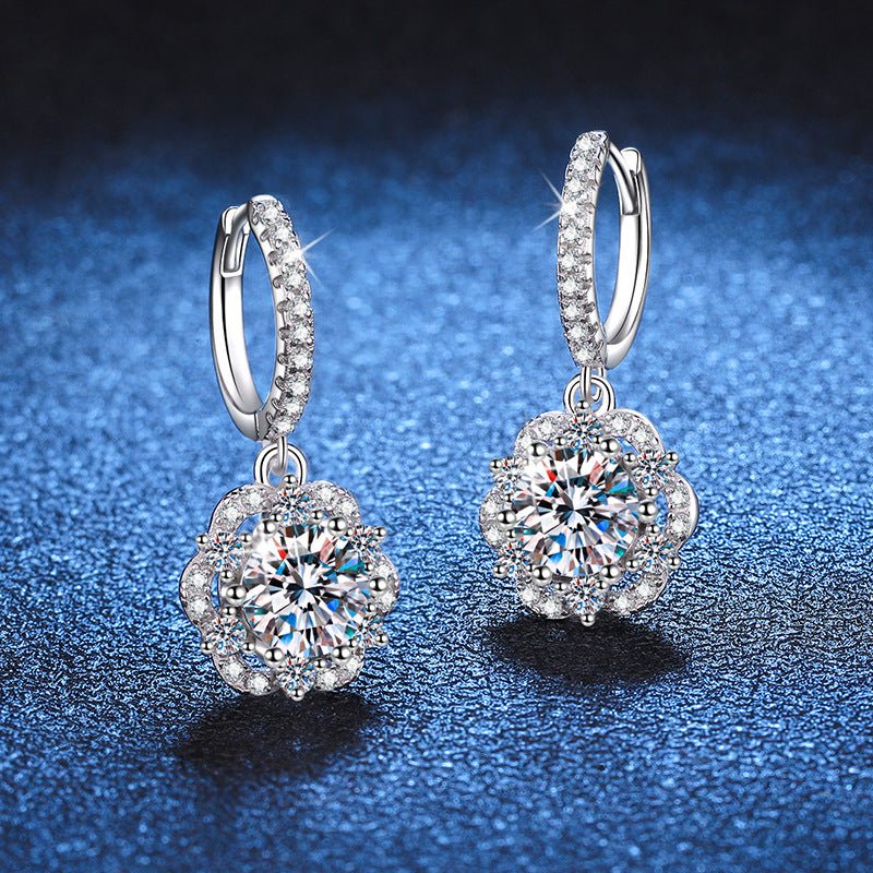 Pangama Jewelry Pangama Radiant Blossom Moissanite Drop Earrings