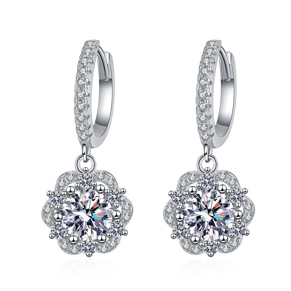 Pangama Jewelry Pangama Radiant Blossom Moissanite Drop Earrings