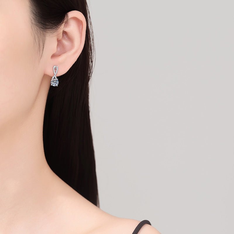 Pangama Jewelry Pangama Radiant Twist Moissanite Drop Earrings