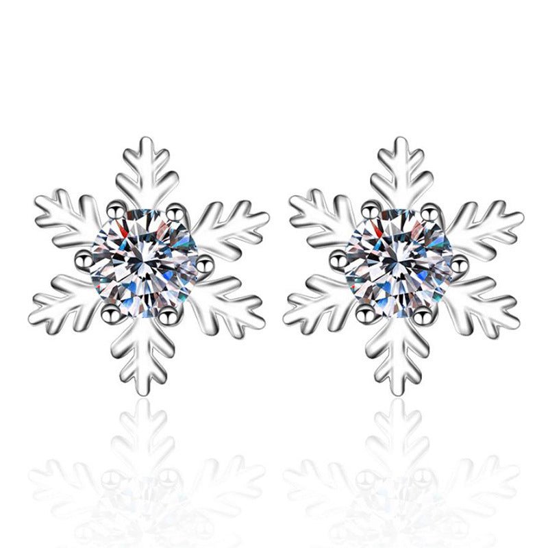 Pangama Jewelry Pangama Snowflake Sparkle Moissanite Stud Earrings