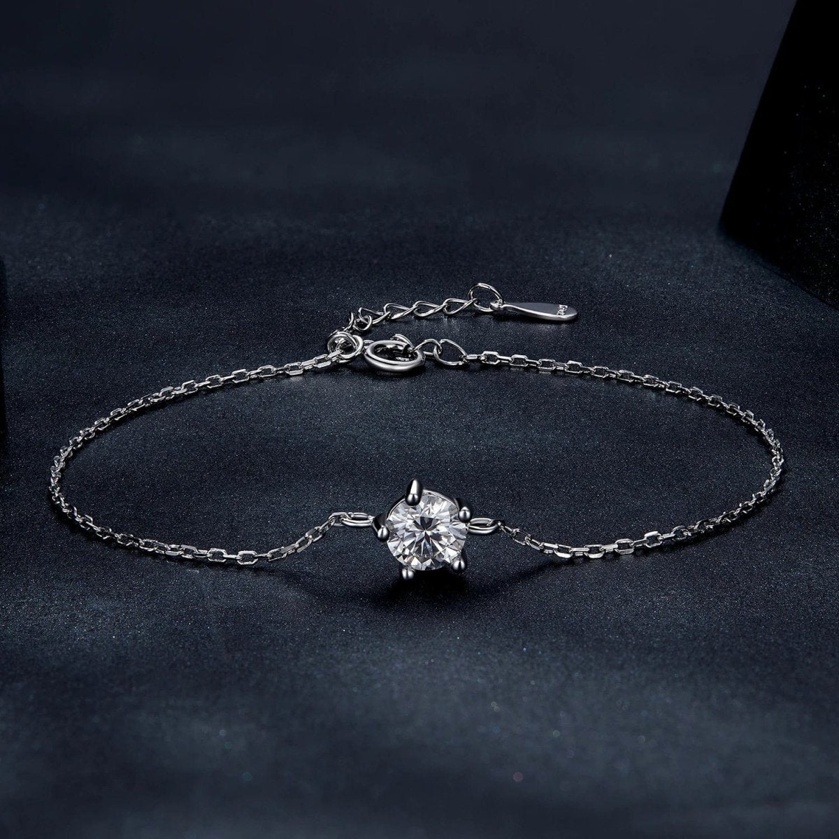 Pangama Jewelry Pangama Solitaire Sterling Silver Moissanite Bracelet