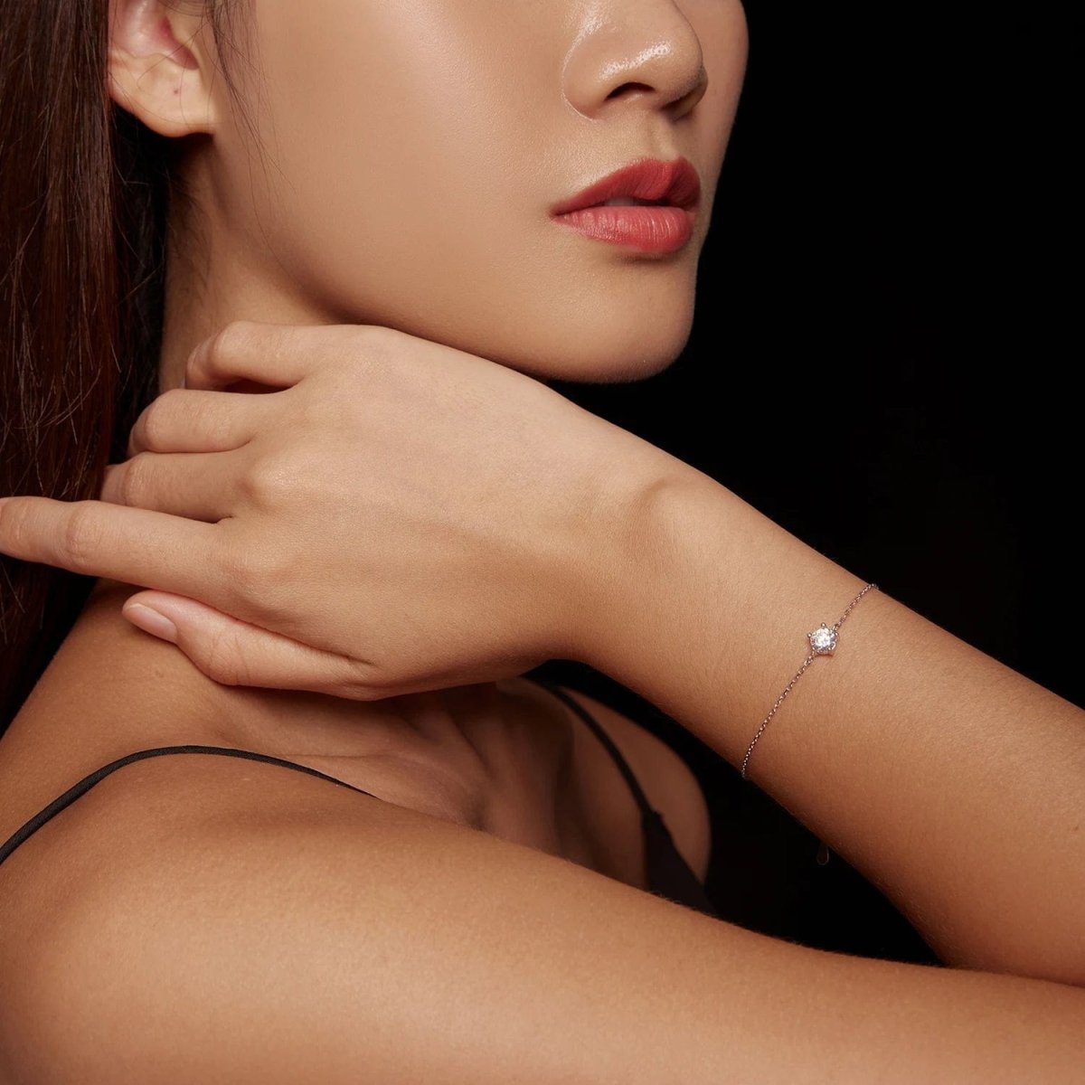 Pangama Jewelry Pangama Solitaire Sterling Silver Moissanite Bracelet