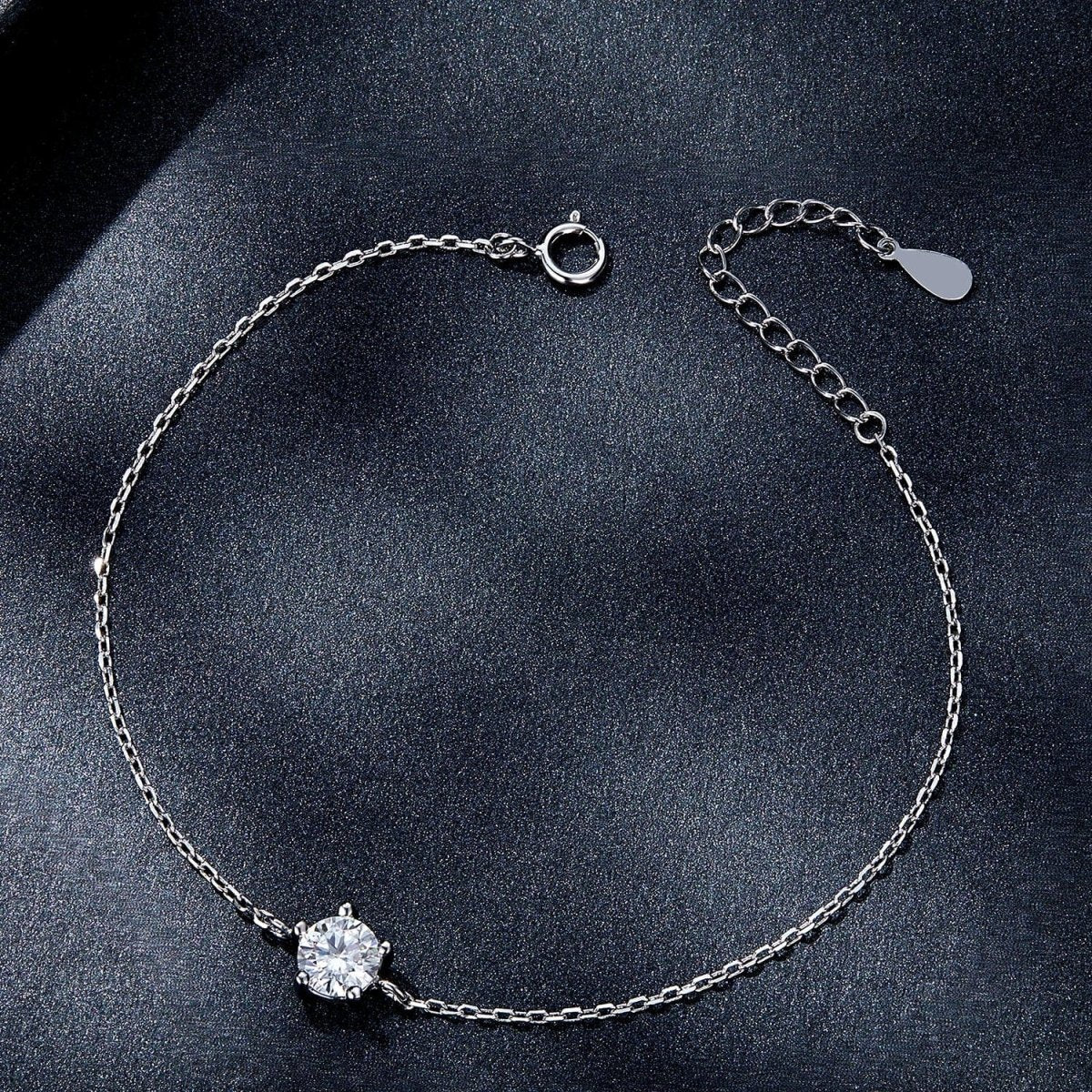 Pangama Jewelry Pangama Solitaire Sterling Silver Moissanite Bracelet