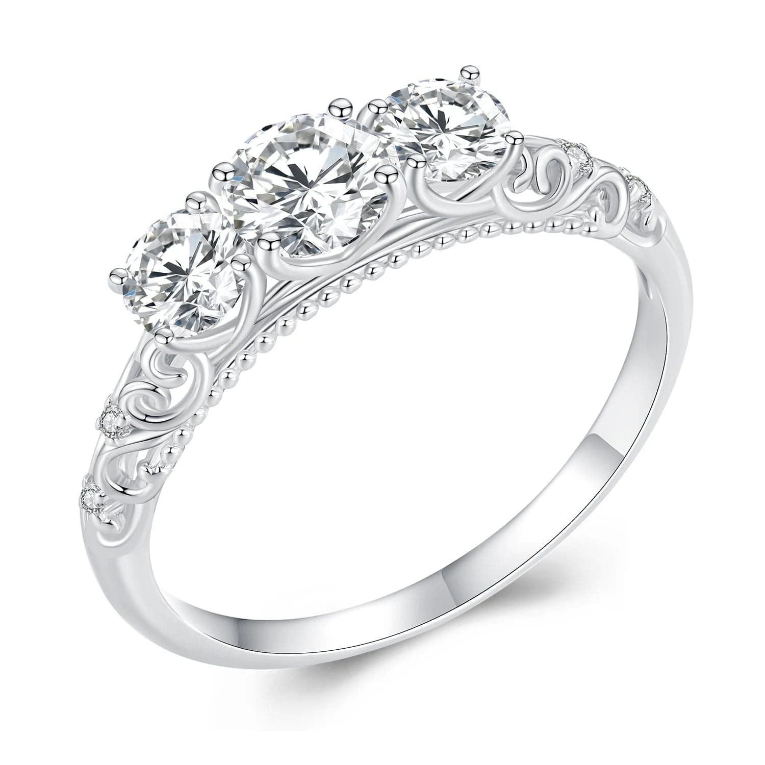 Pangama Jewelry Pangama Three - Stone Moissanite Ring