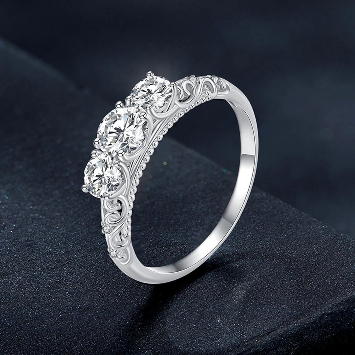 Pangama Jewelry Pangama Three - Stone Moissanite Ring
