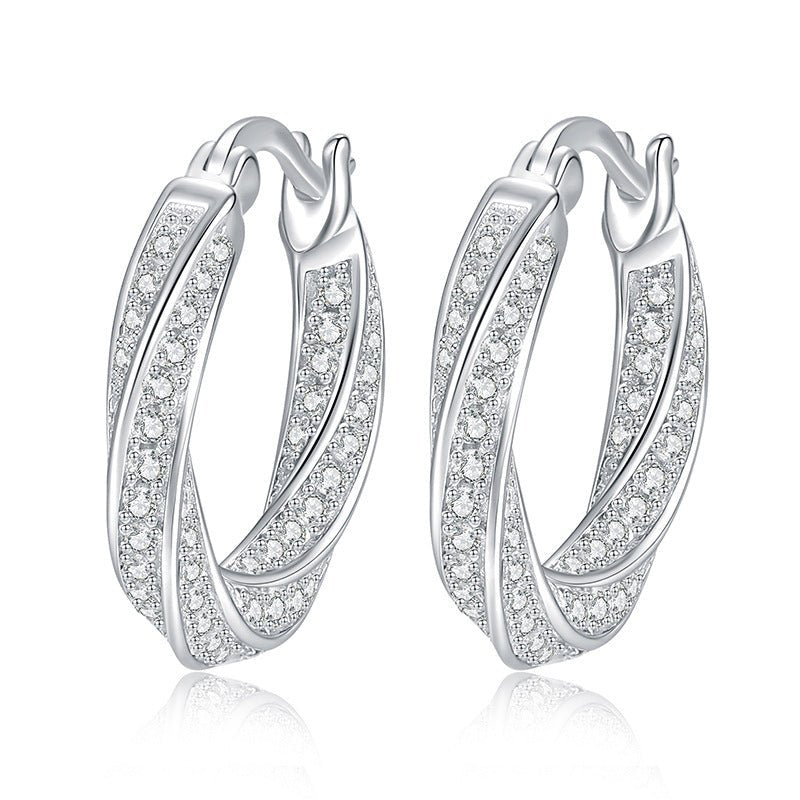 Pangama Jewelry Pangama Twisted Elegance Moissanite Hoop Earrings