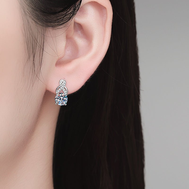 Pangama Jewelry Pangama Twisted Infinity Moissanite Drop Earrings