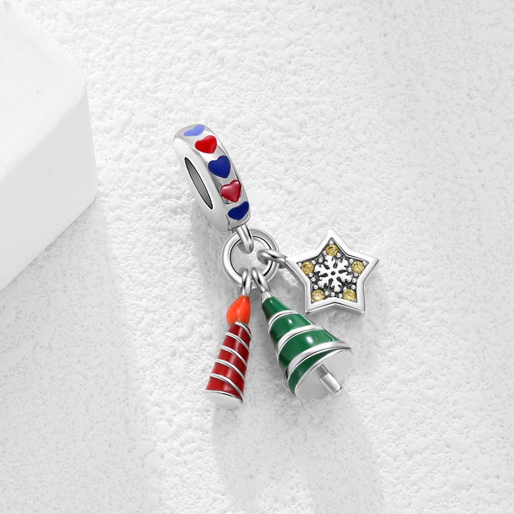 Pangama Jewelry Party Hat, Star & Christmas Tree Festive Dangle Charm