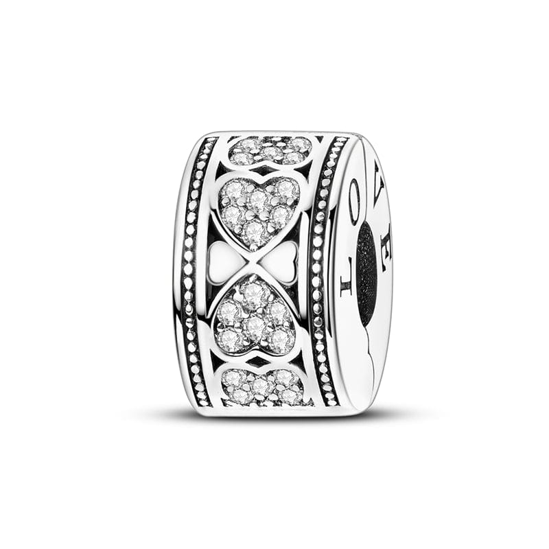 Pangama Jewelry Pavé Sparkling Hearts of Love Clip Charm