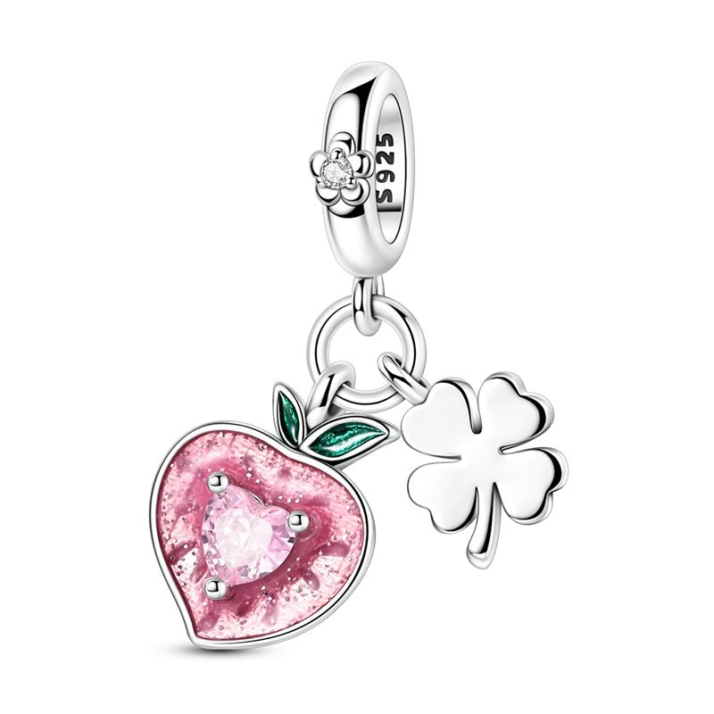 Pangama Jewelry Peach with Four - Leaf Clover Dangle Charm