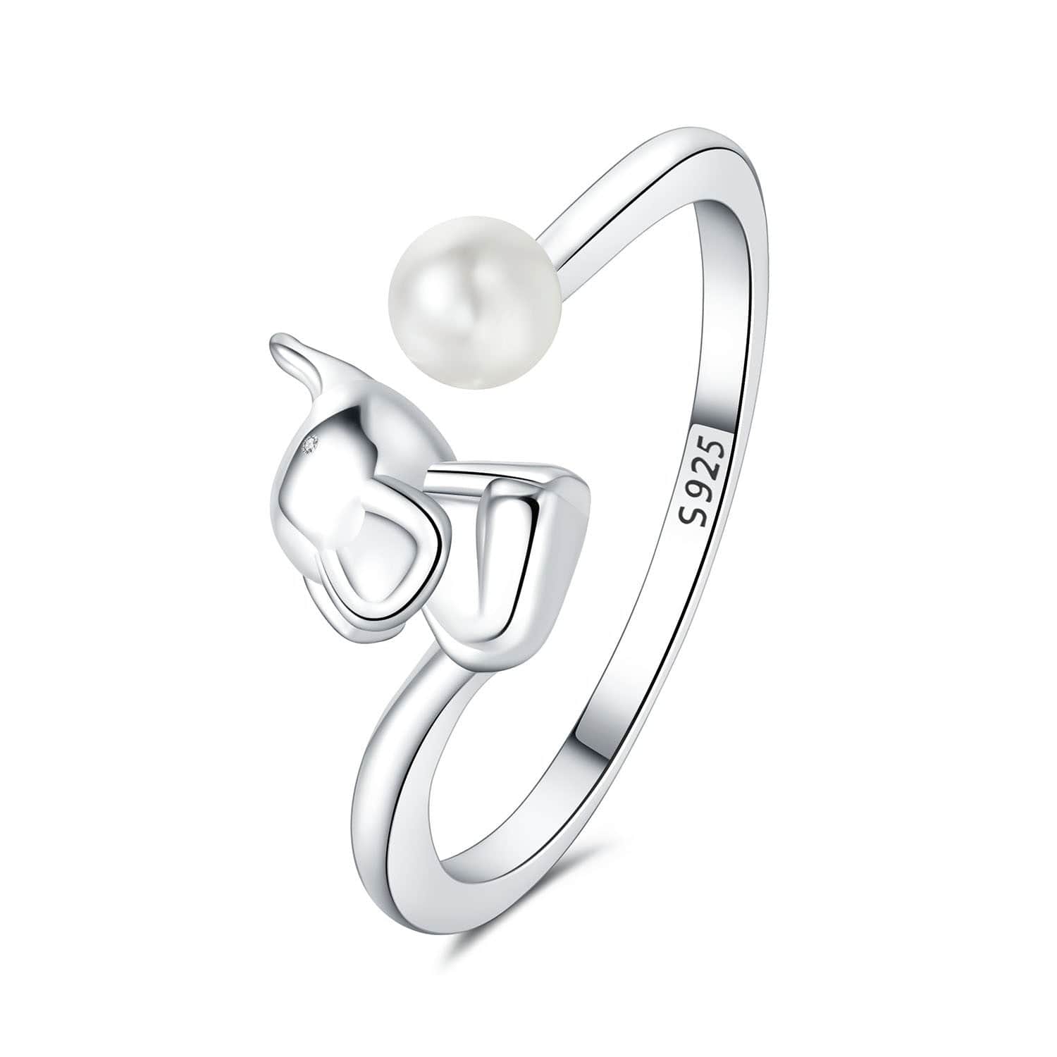 Pangama Jewelry Pearl Bow Ring with Delicate Knot Design