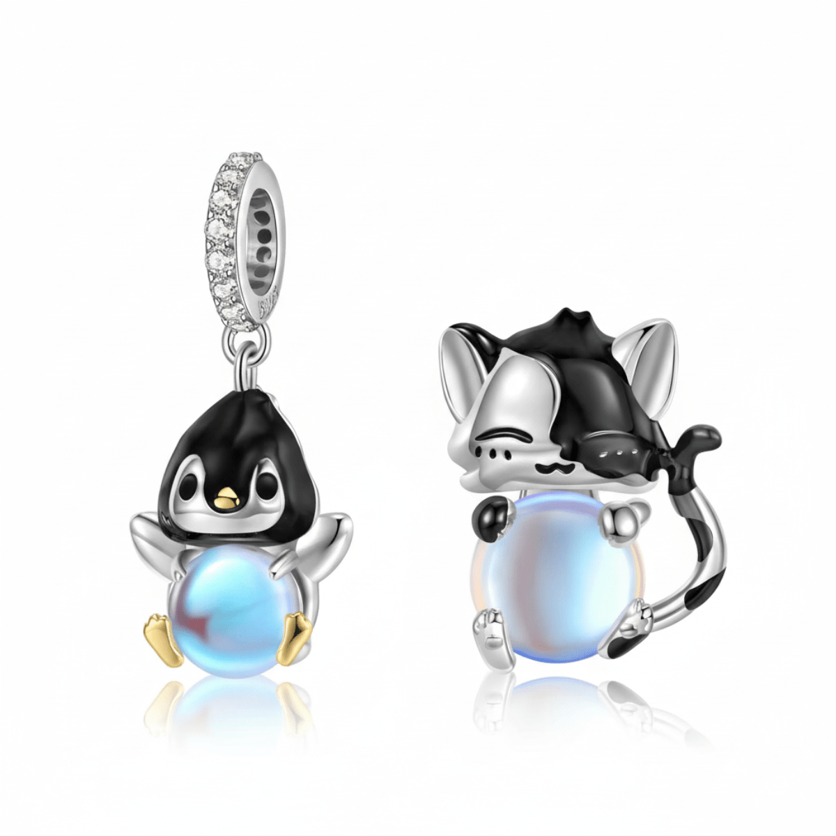 Pangama Jewelry Penguin & Cat Glow Charm Duo