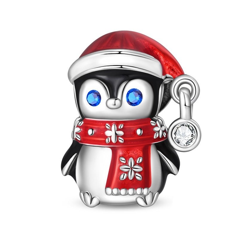Pangama Jewelry Penguin with Red Scarf & Santa Hat Charm