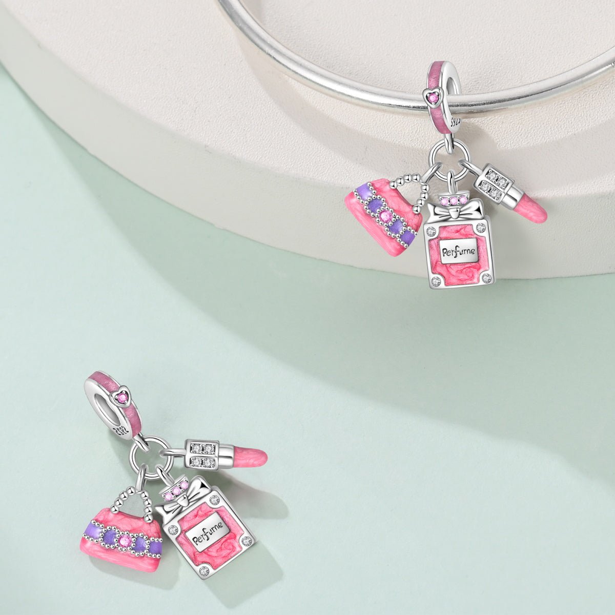 Pangama Jewelry Perfume Bottle, Lipstick, & Handbag Dangle Charm