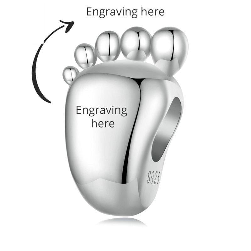 Pangama Jewelry Personalized Baby Footprint Engraved Charm