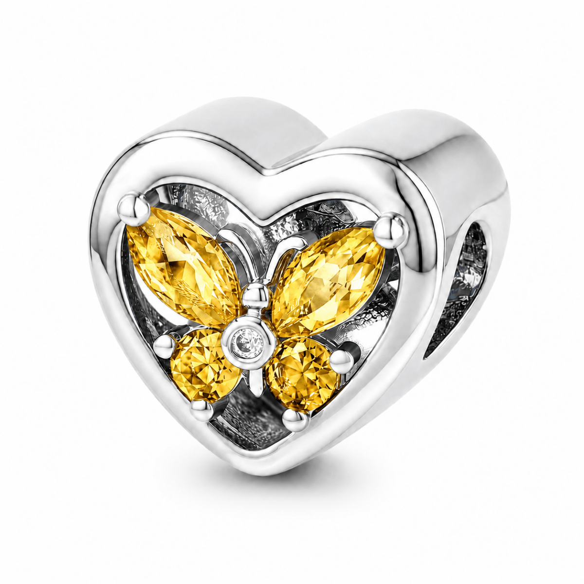 Pangama Jewelry Personalized Heart Photo & Birthstone Charm