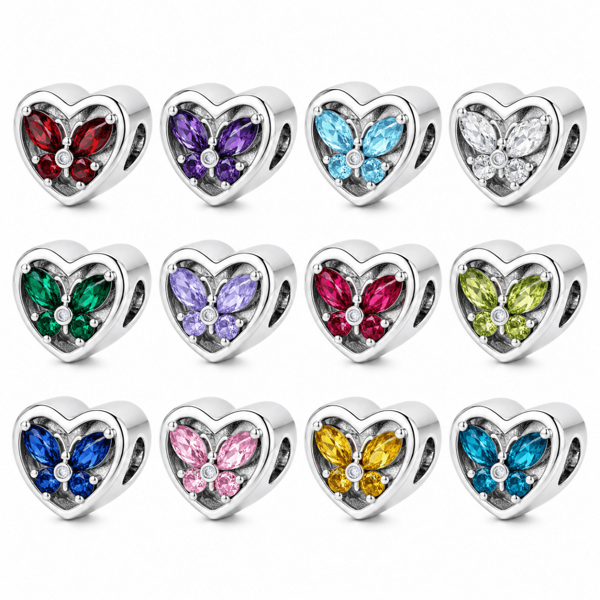 Pangama Jewelry Personalized Heart Photo & Birthstone Charm