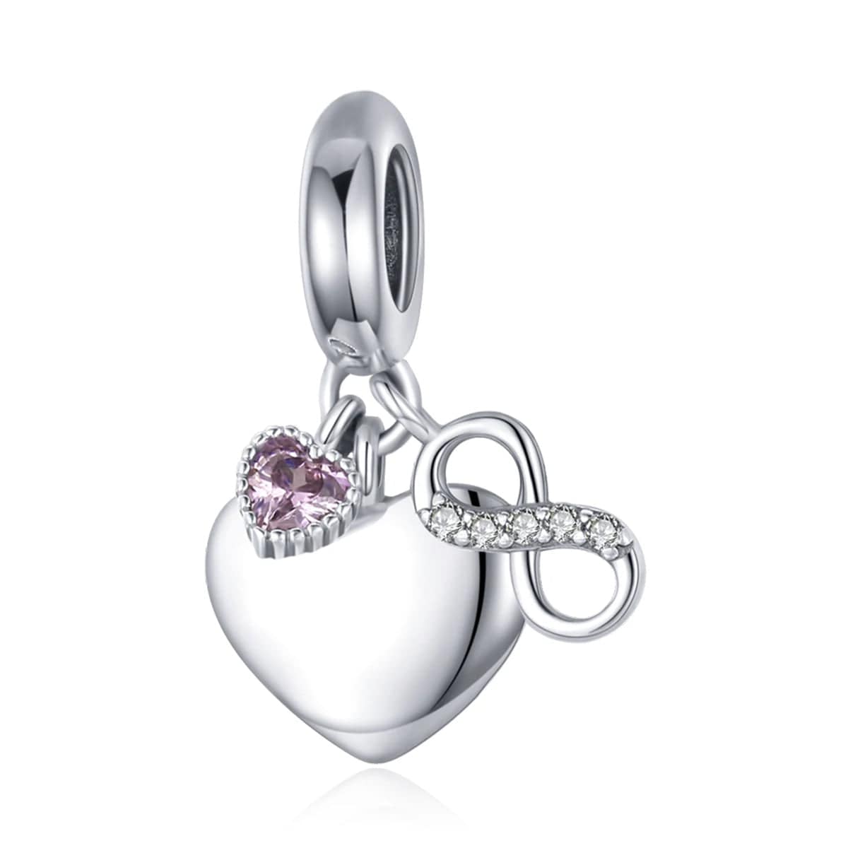 Pangama Jewelry Personalized Infinity Heart Engraved Charm