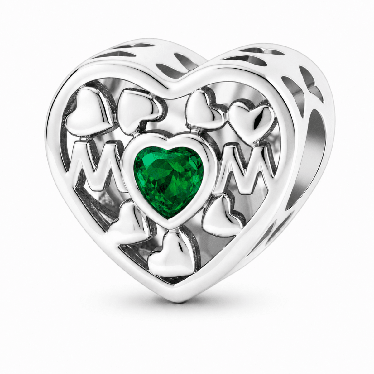 Pangama Jewelry Personalized Mom Heart Photo Charm