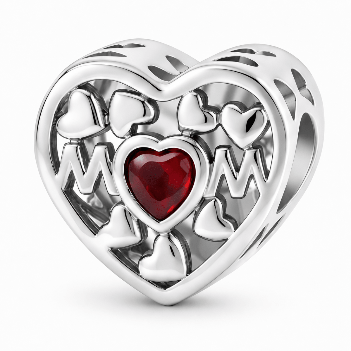 Pangama Jewelry Personalized Mom Heart Photo Charm