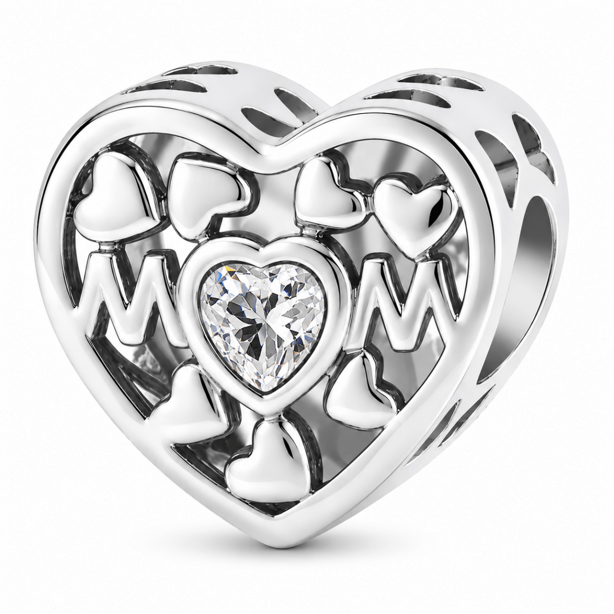 Pangama Jewelry Personalized Mom Heart Photo Charm