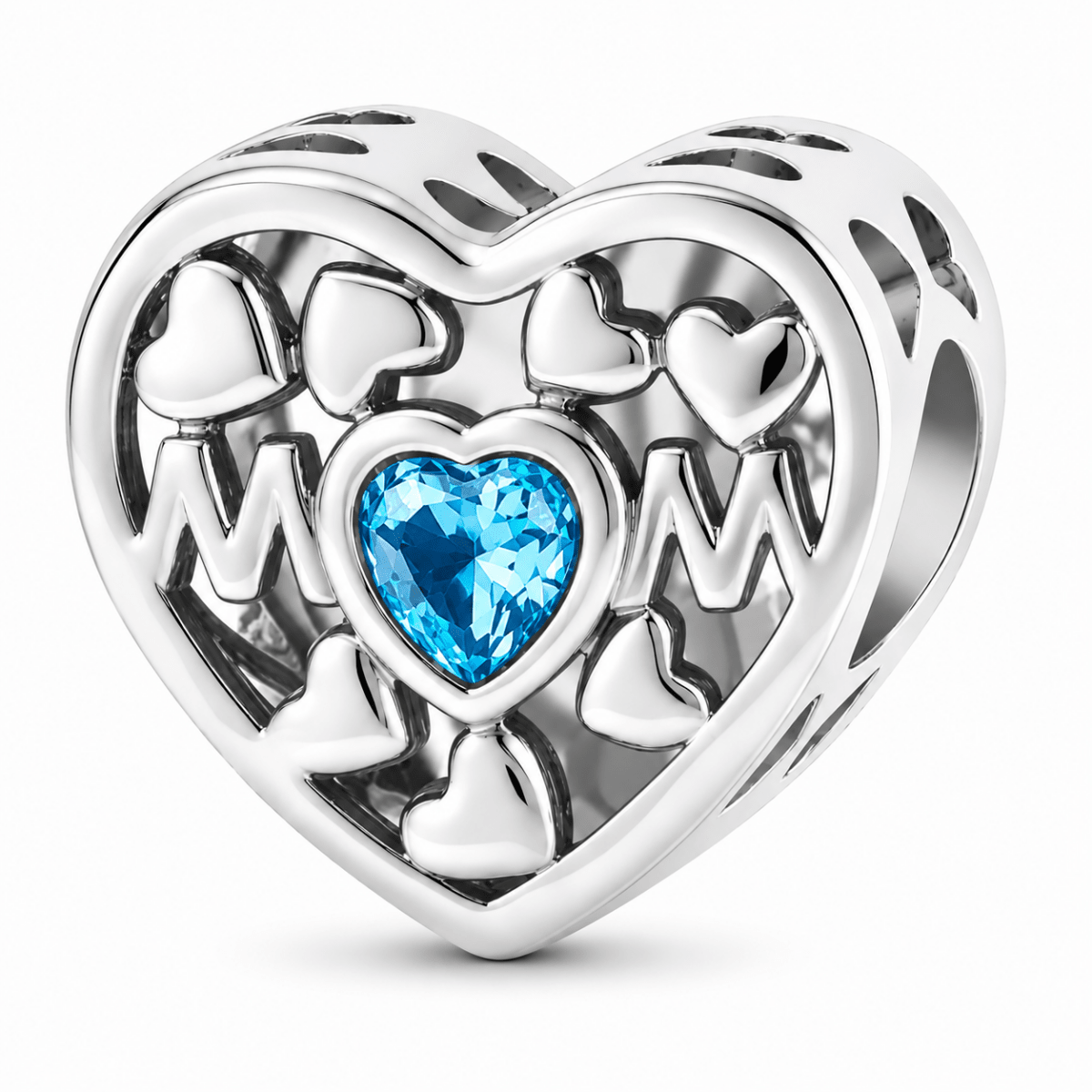 Pangama Jewelry Personalized Mom Heart Photo Charm
