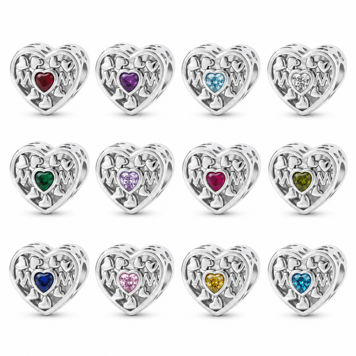 Pangama Jewelry Personalized Mom Heart Photo Charm