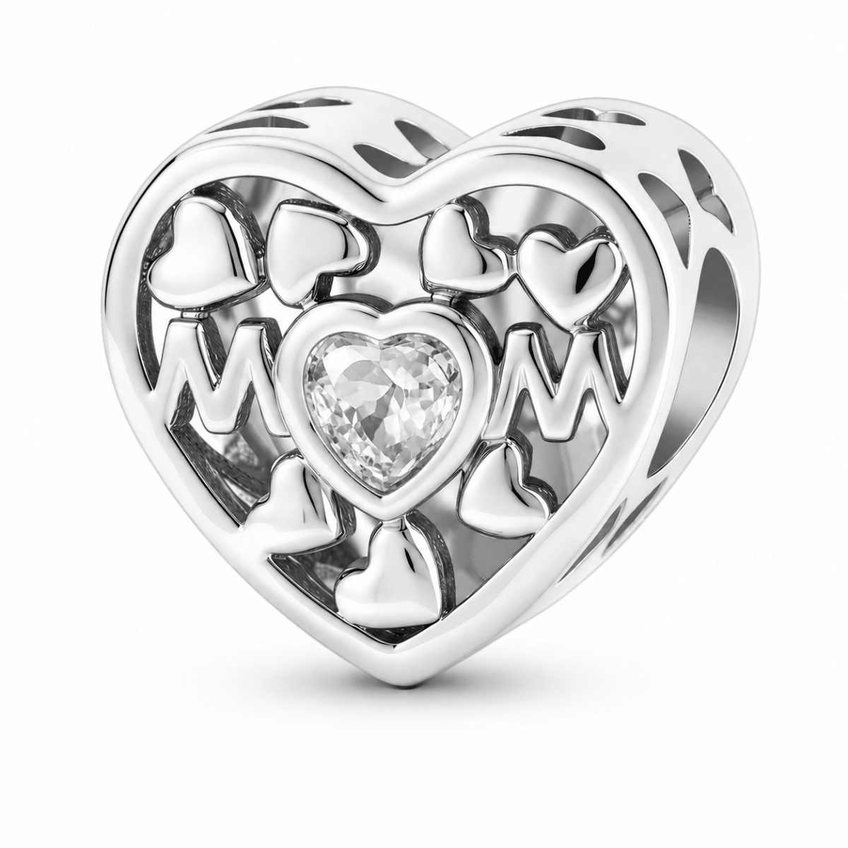 Pangama Jewelry Personalized Mom Heart Photo Charm