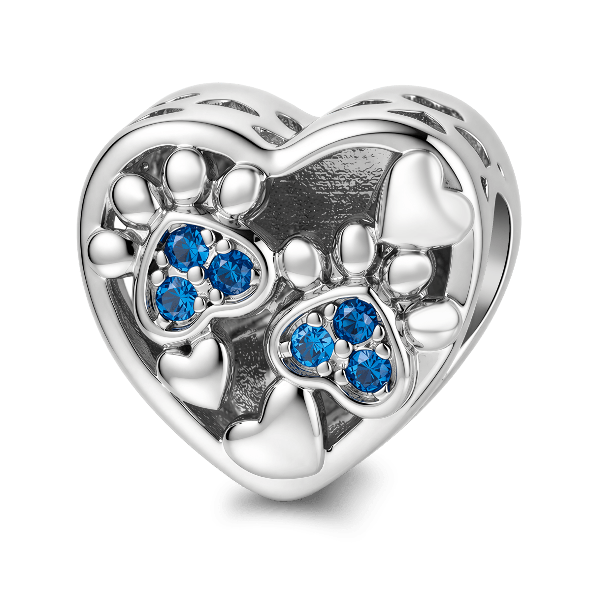 Pangama Jewelry Personalized Pet Photo & Paw Print Heart Charm
