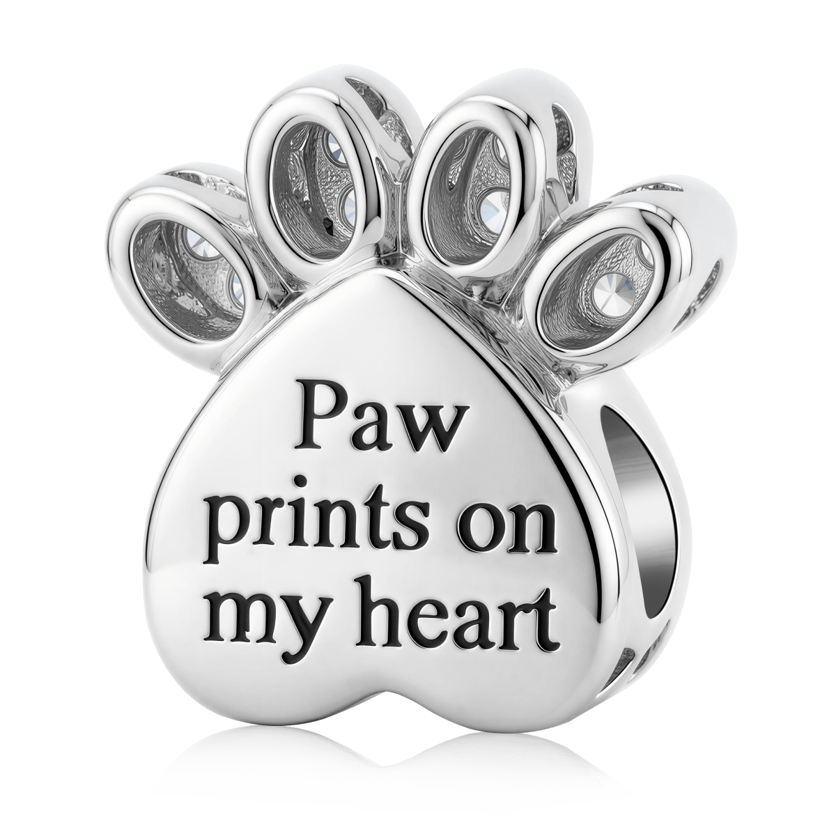 Pangama Jewelry Personalized Pet Photo & Paw Prints Heart Charm
