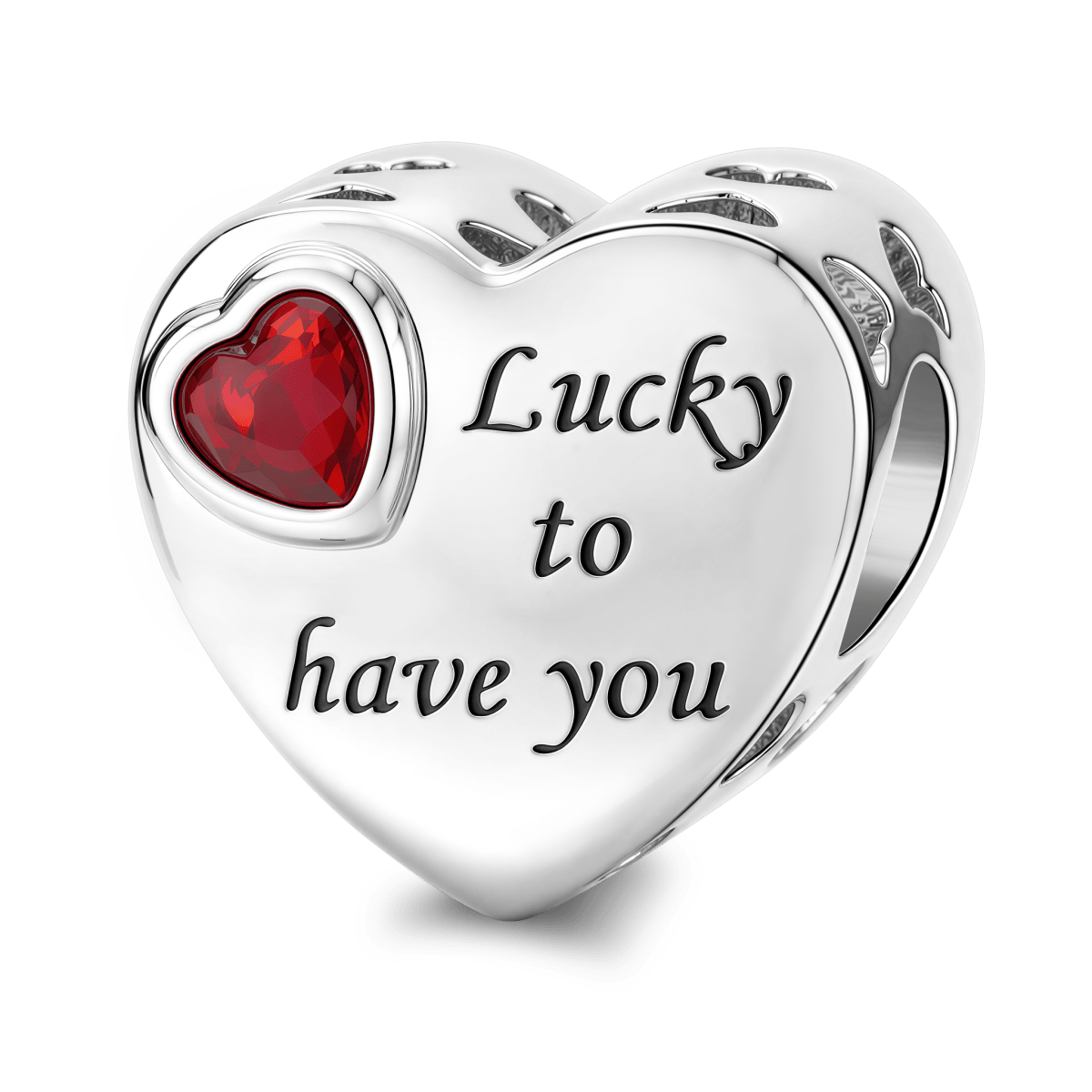 Pangama Jewelry Personalized Photo & Engraved Birthstone Heart Charm