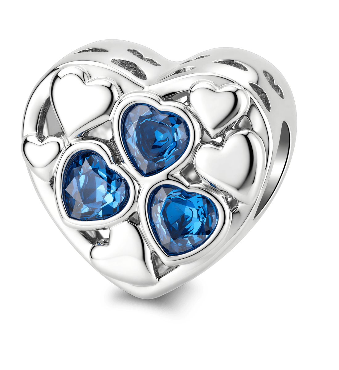 Pangama Jewelry Personalized Photo & Triple Birthstone Heart Charm
