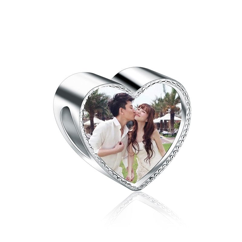 Pangama Jewelry Personalized Sparkling Heart Photo Charm