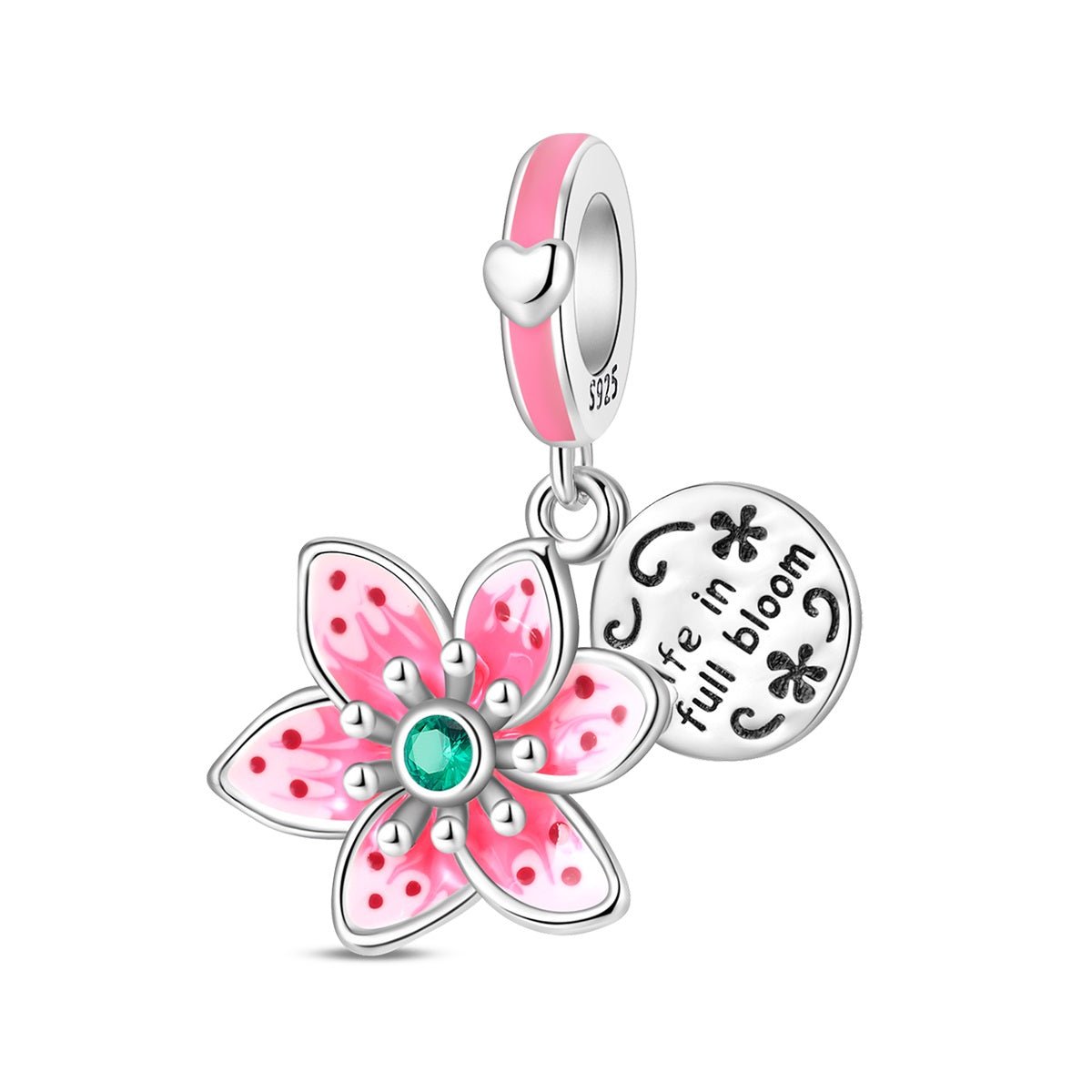 Pangama Jewelry Pink Blossom “Life in Full Bloom” Dangle Charm