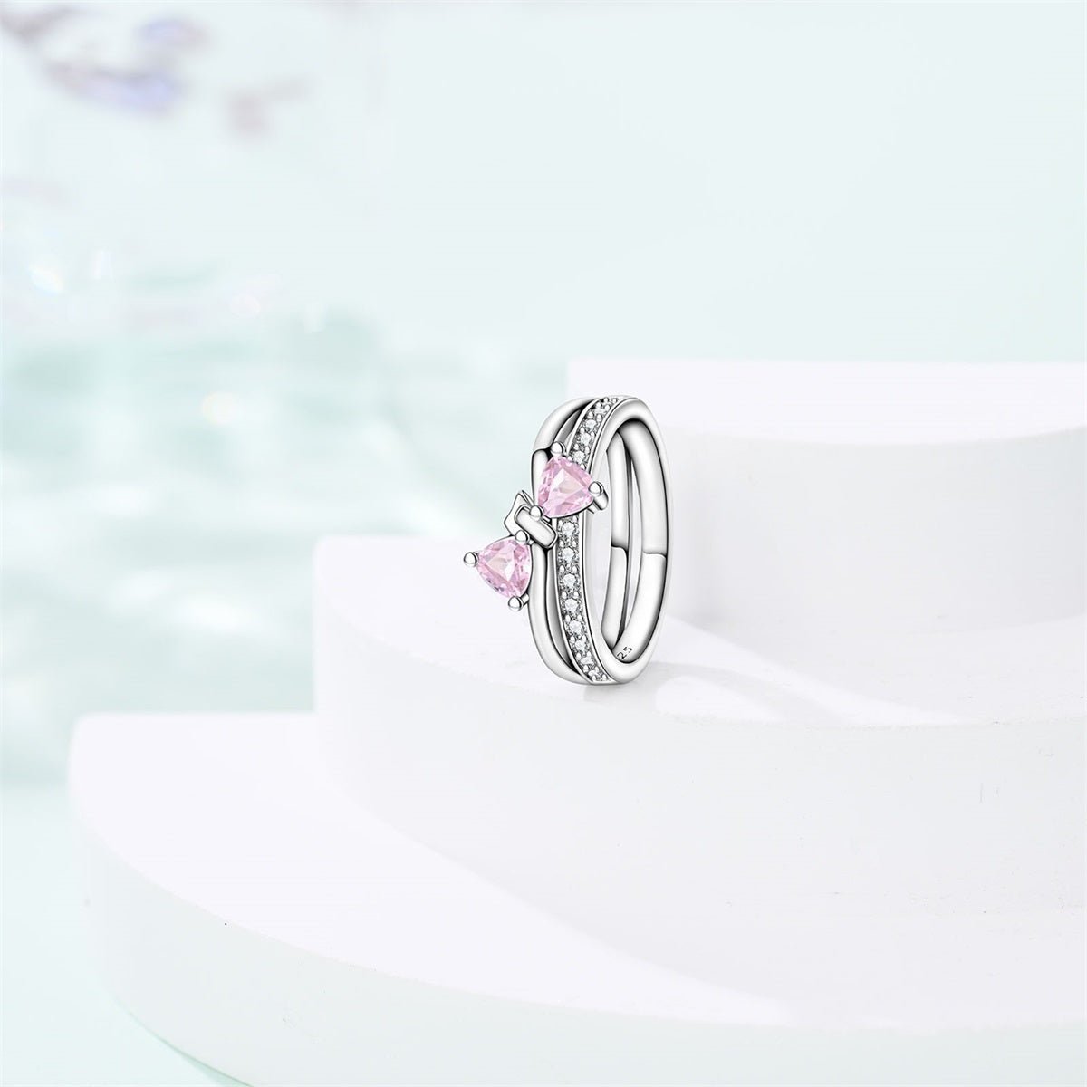 Pangama Jewelry Pink Bow Gemstone Ring
