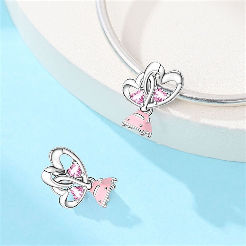 Pangama Jewelry Pink Car with Heart Balloons Charm