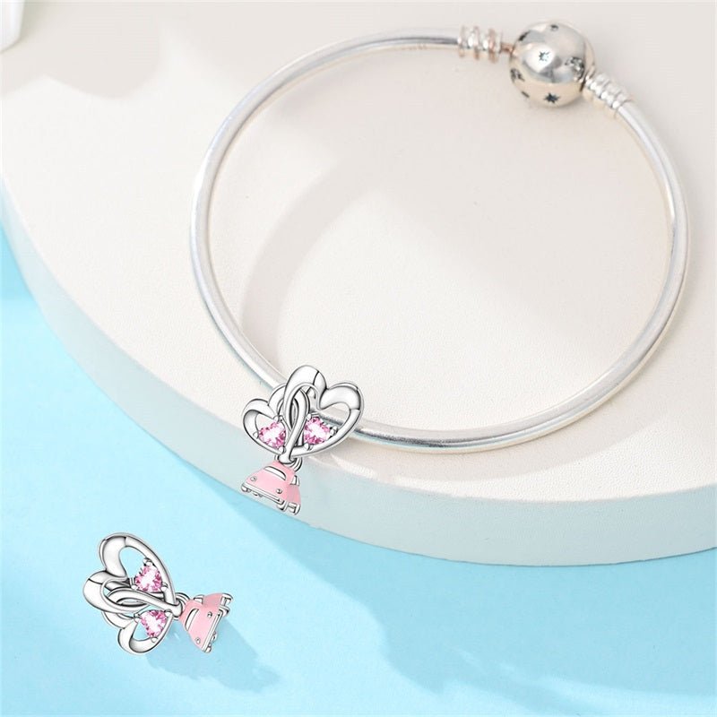 Pangama Jewelry Pink Car with Heart Balloons Charm