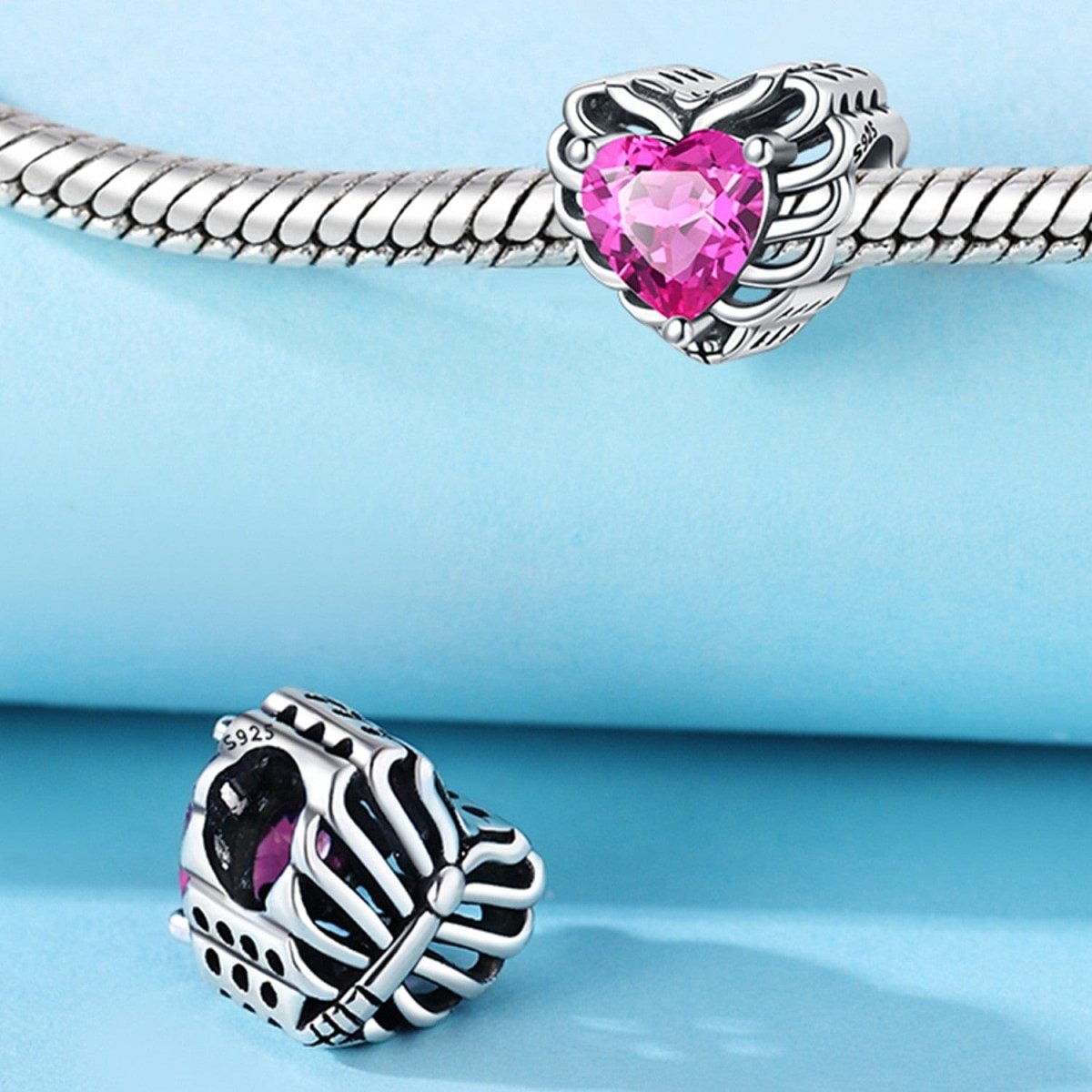 Pangama Jewelry Pink Chest Heart Charm