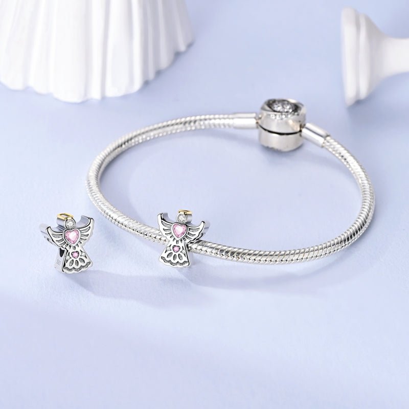 Pangama Jewelry Pink Crystal Angel Charm