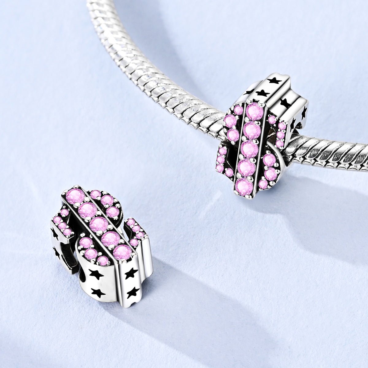 Pangama Jewelry Pink Crystal Dollar Sign Charm