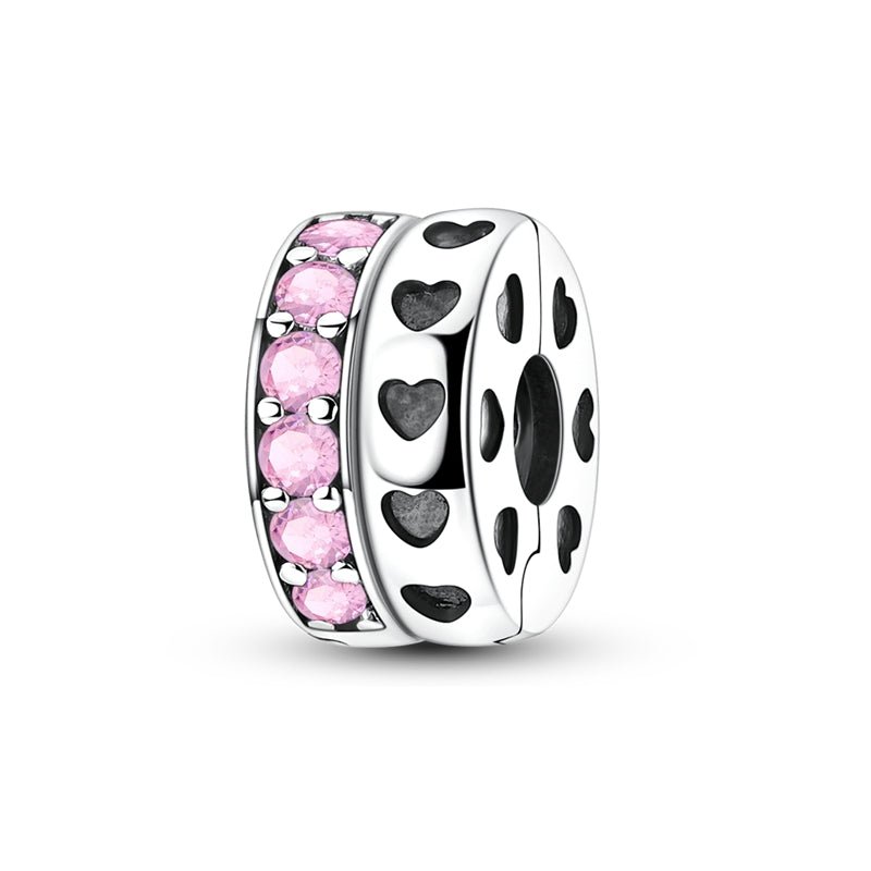 Pangama Jewelry Pink Crystal Hearts Clip Charm