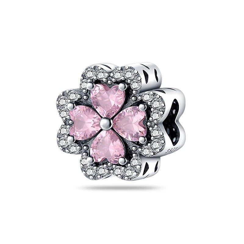 Pangama Jewelry Pink Diamond Four - Leaf Clover Flower