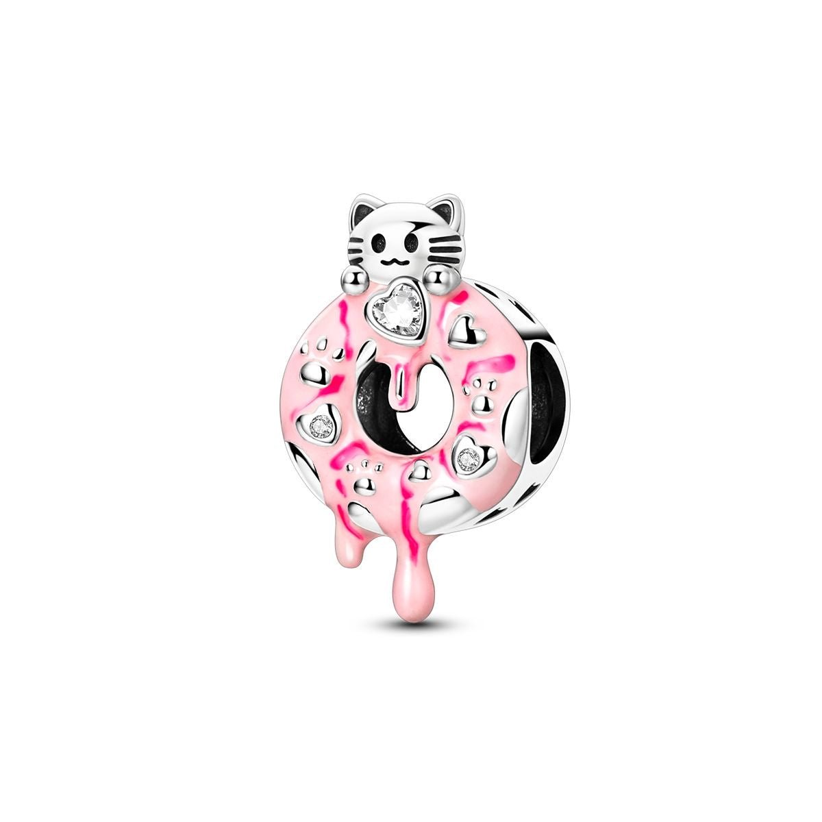 Pangama Jewelry Pink Donut Cat Charm