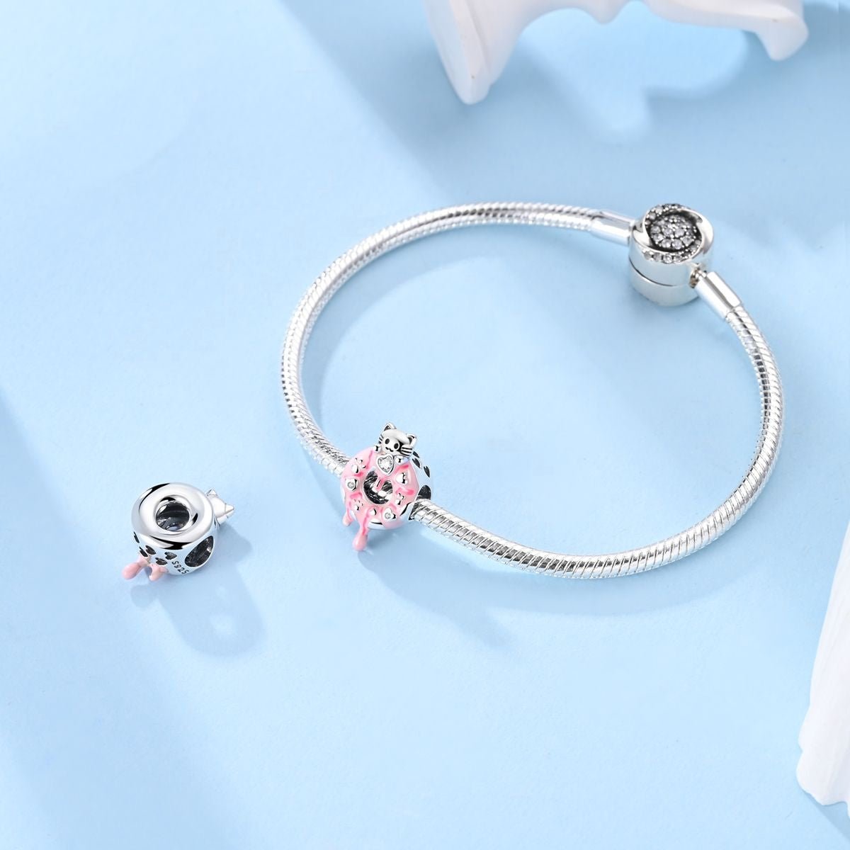 Pangama Jewelry Pink Donut Cat Charm