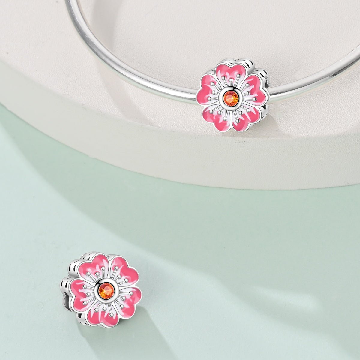 Pangama Jewelry Pink Flower Charm
