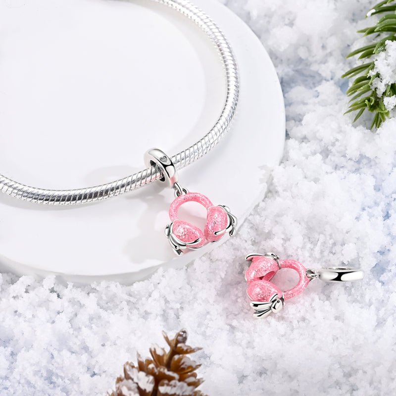 Pangama Jewelry Pink Glitter Earmuffs Dangle Charm